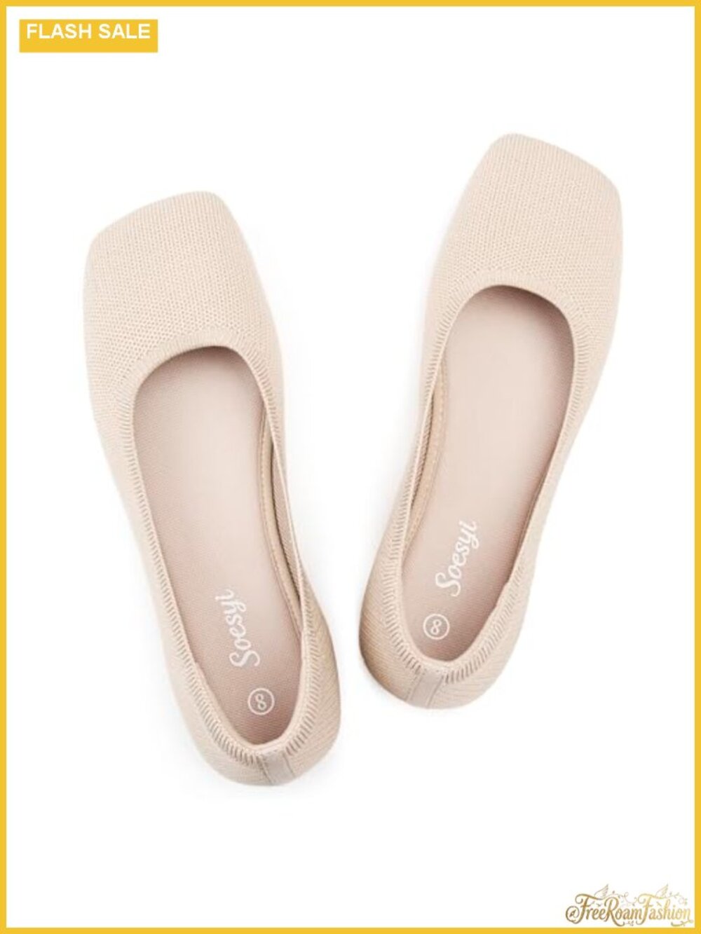 Women's Wide Toe Box Mary Jane Flats Foldable Knit Ballet Shoes